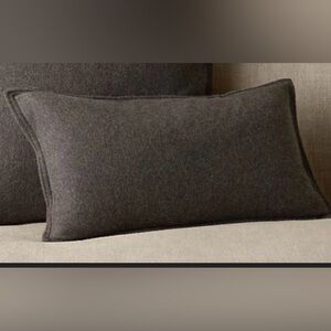 Restoration Hardware Charcoal Cashmere Lumbar Pillow Case set of 2
